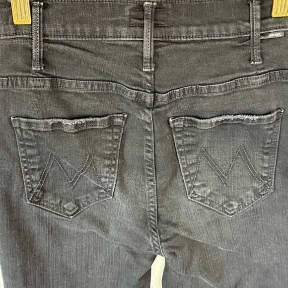 Mother Jeans Women's 24 Black The Hustler Ankle Fray Hem Not Guilty Wash - Picture 7 of 15